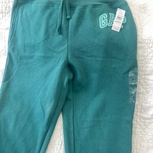 GAP Teal Green Fleece Jogger Pants